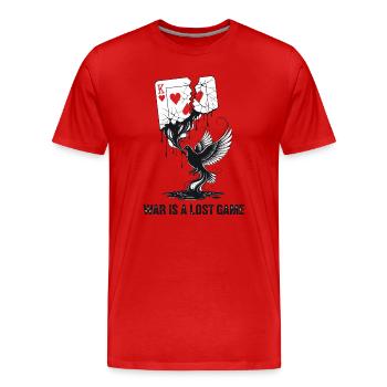La guerre est un jeu perdu Déclaration anti-guerre - T-shirt bio Premium Homme - rouge - Devant - Damien (186cm)