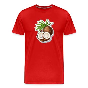 Kokosnuss Coconut - Männer Premium Bio T-Shirt - Rot - Vorne - Damien (186cm)