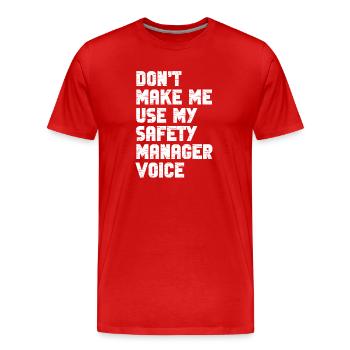 Responsable de la sécurité disant que le travail du service de sécurité est drôle - T-shirt bio Premium Homme - rouge - Devant - Damien (186cm)