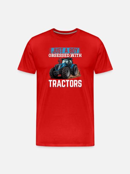Tractor Kids Farm Lifestyle - Men's Premium Organic T-Shirt - red