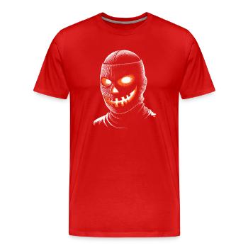 Halloween Kürbis Zombie Monster - Männer Premium Bio T-Shirt - Rot - Vorne - Damien (186cm)