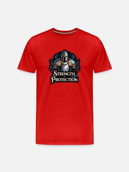 Knight Shield Strength T-Shirt Design - Men's Premium Organic T-Shirt - red