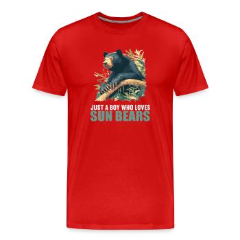 Sun Bear Malaienbär - Männer Premium Bio T-Shirt - Rot - Vorne - Damien (186cm)