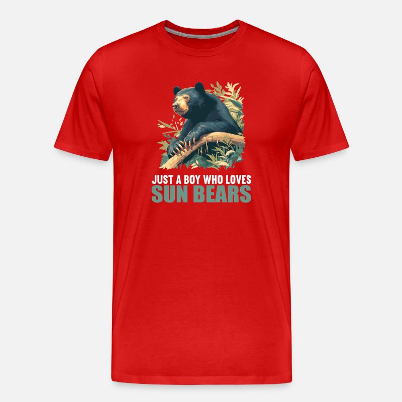 Sun Bear Malaienbär - Männer Premium Bio T-Shirt - Rot