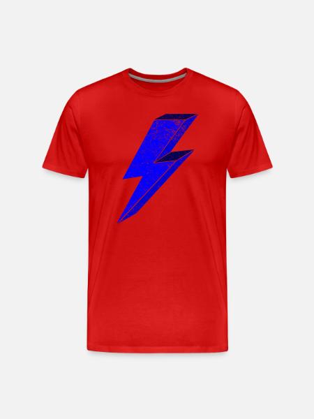 Blauer Blitz-Design für Dynamik 3D - Männer Premium Bio T-Shirt - Rot