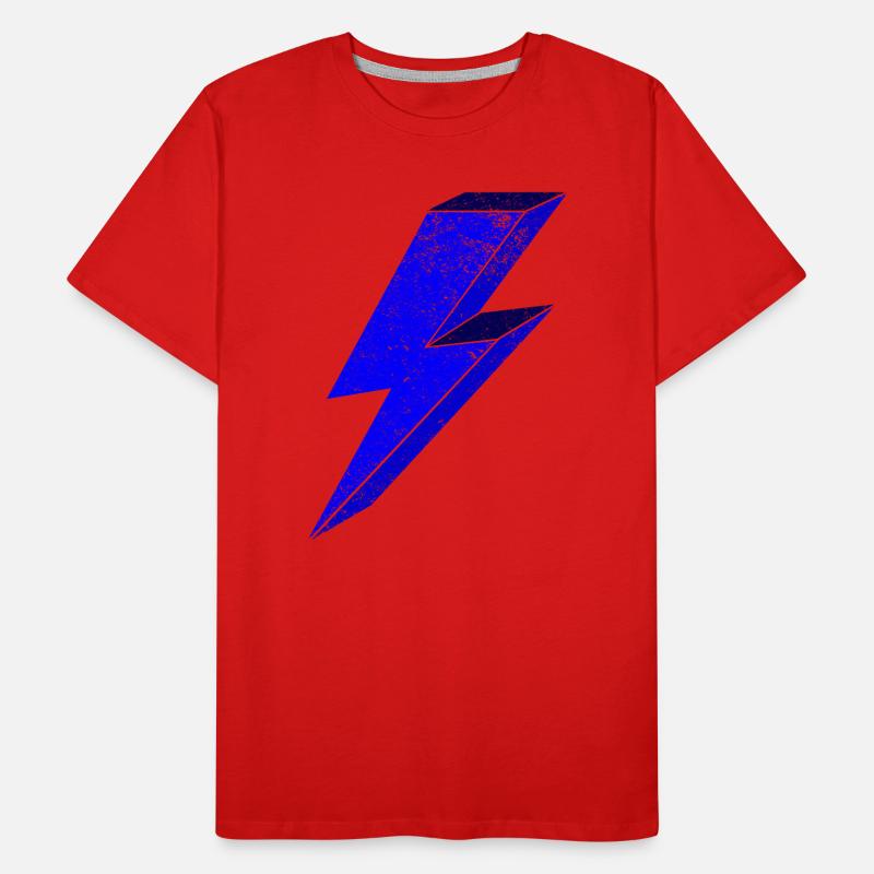 Blue lightning design for dynamism 3D Men's Premium Organic T-Shirt