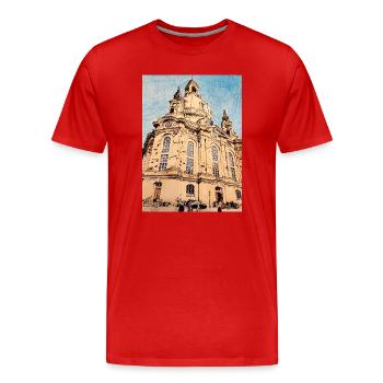 Église Notre-Dame de Dresde - T-shirt bio Premium Homme - rouge - Devant - Damien (186cm)