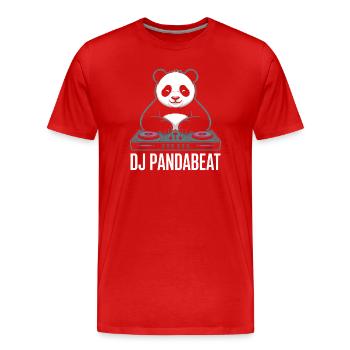 DJ PANDABEAT Panda DJ Beats Rave Club Musik - Männer Premium Bio T-Shirt - Rot - Vorne - Damien (186cm)