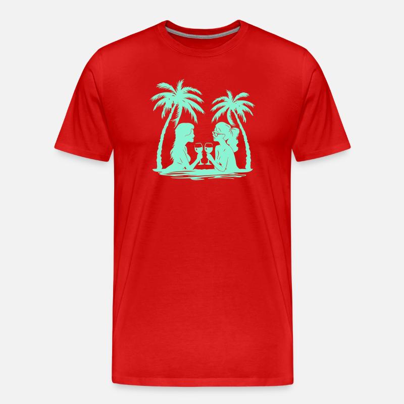 Conception de silhouettes de femmes - T-shirt bio Premium Homme - rouge