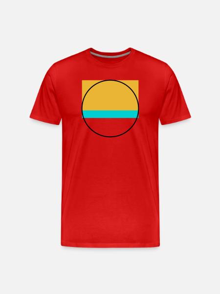 Minimalist Sunset Over Ocean - Men's Premium Organic T-Shirt - red