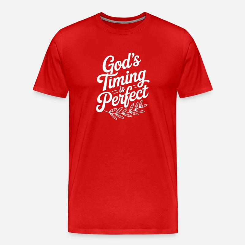 Gottes Timing ist perfekt - Männer Premium Bio T-Shirt - Rot