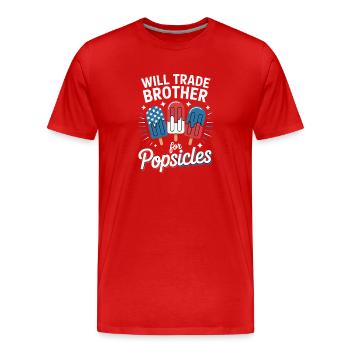  Trade Brother for Popsicles Independence Day 4th - Männer Premium Bio T-Shirt - Rot - Vorne - Damien (186cm)