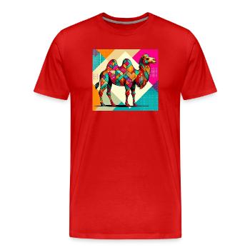 chameau - T-shirt bio Premium Homme - rouge - Devant - Damien (186cm)