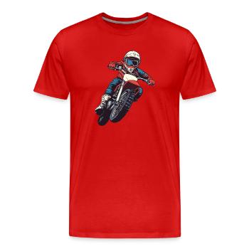 Adrenaline motorcyclist - Men's Premium Organic T-Shirt - red - Front - Damien (186cm)