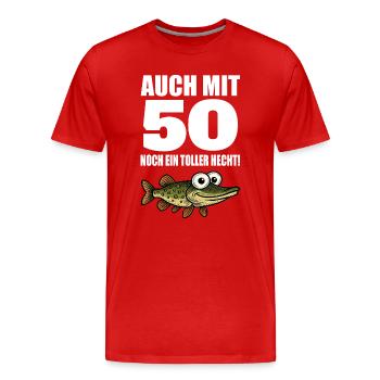 50. Geburtstag Lustig Männer Toller Hecht Geschenk - Männer Premium Bio T-Shirt - Rot - Vorne - Damien (186cm)