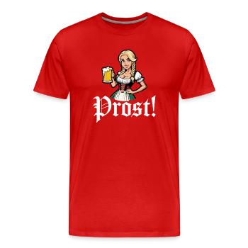 Prost - Männer Premium Bio T-Shirt - Rot - Vorne - Damien (186cm)
