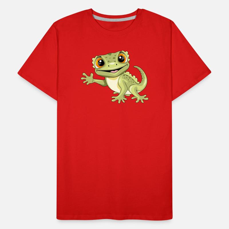 Funny smiling welcoming gecko Men's Premium Organic T-Shirt