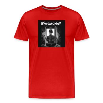 Saturation de la liberté Smartphone Art - T-shirt bio Premium Homme - rouge - Devant - Damien (186cm)