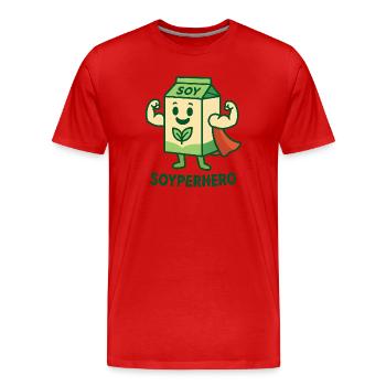 Le puissant Soyperhero - T-shirt bio Premium Homme - rouge - Devant - Damien (186cm)