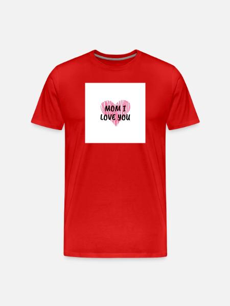 Mom I love U - Men's Premium Organic T-Shirt - red