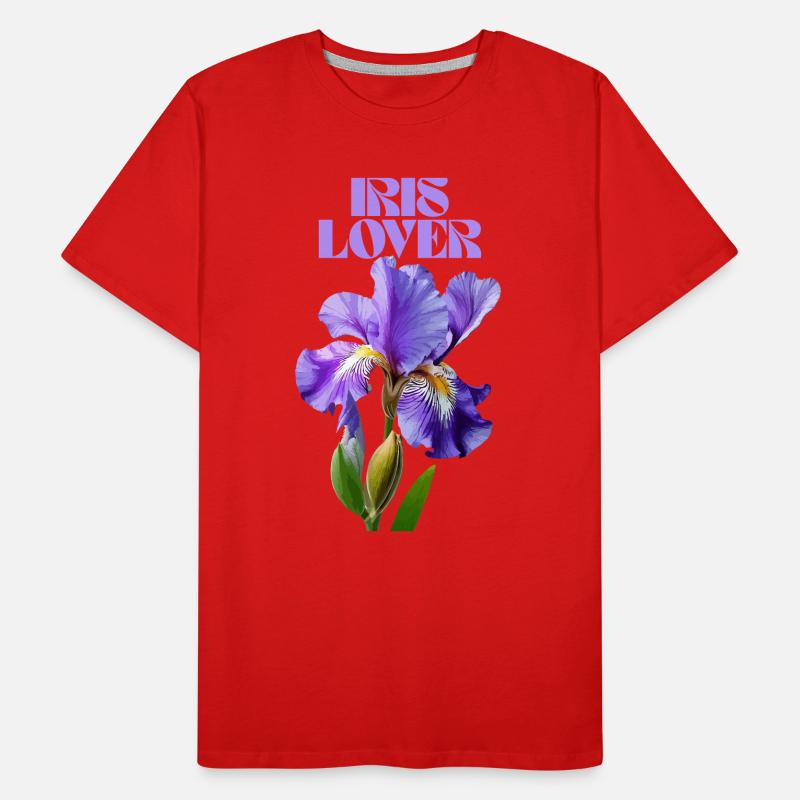 Fleur d’iris violet design botanique T-shirt bio Premium Homme