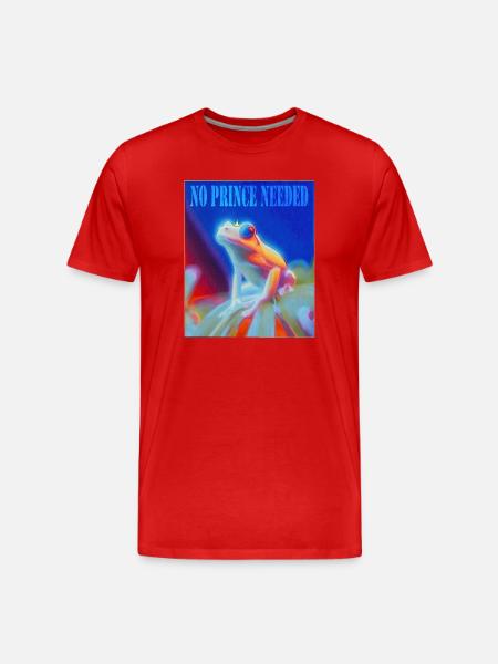 Frog with crown and saying - Men's Premium Organic T-Shirt - red