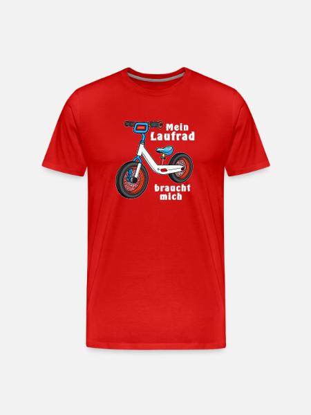 Mein Laufrad braucht mich - Männer Premium Bio T-Shirt - Rot