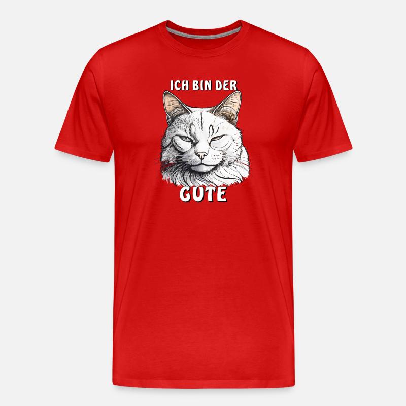 KATZE ICH BIN DER GUTE - Männer Premium Bio T-Shirt - Rot