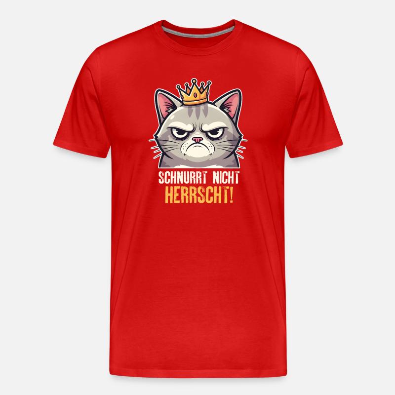 Grumpy Katze Herrscher Design - T-shirt bio Premium Homme - rouge