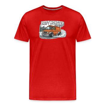 Monstre de dérive - T-shirt bio Premium Homme - rouge - Devant - Damien (186cm)