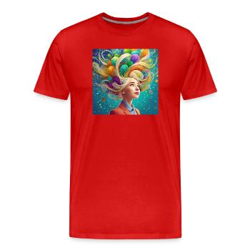 Imagination is power - Men's Premium Organic T-Shirt - red - Front - Damien (186cm)