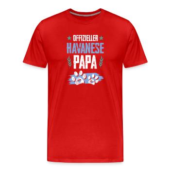 Havanese dog dad - Men's Premium Organic T-Shirt - red - Front - Damien (186cm)