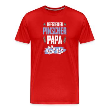 pinscher hunde papa - Männer Premium Bio T-Shirt - Rot - Vorne - Damien (186cm)
