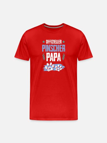 pinscher hunde papa - Männer Premium Bio T-Shirt - Rot