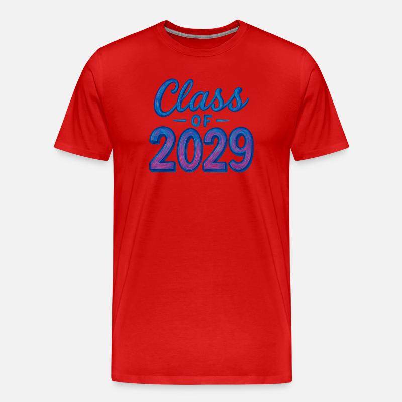 Abschlussklasse von 2029, stilisierter Text - Männer Premium Bio T-Shirt - Rot