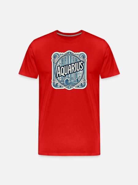 Aquarius Zodiac Constellation Design - Men's Premium Organic T-Shirt - red