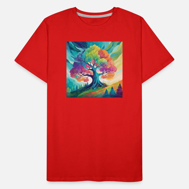 Arbre arc-en-ciel de la créativité T-shirt bio Premium Homme