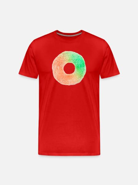 Fruchtgummi-Ring - Männer Premium Bio T-Shirt - Rot