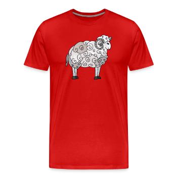Ram - Men's Premium Organic T-Shirt - red - Front - Damien (186cm)