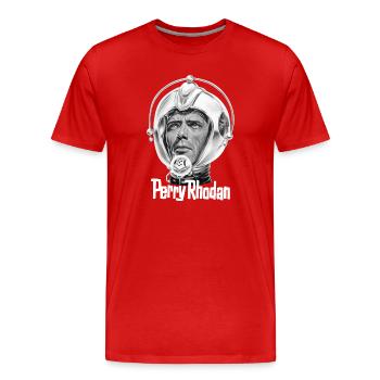 PERRY RHODAN Kopf - Männer Premium Bio T-Shirt - Rot - Vorne - Damien (186cm)