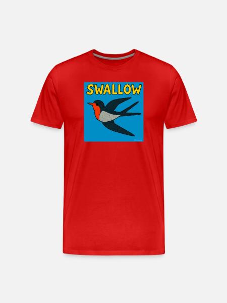 Swallow Art Illustration - Men's Premium Organic T-Shirt - red