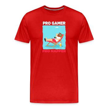 Conception de détente pour joueurs professionnels - T-shirt bio Premium Homme - rouge - Devant - Damien (186cm)