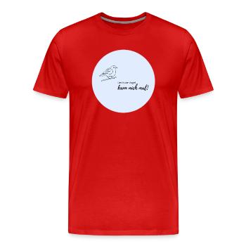 Früher Vogel Motiv auf Hellblau - Männer Premium Bio T-Shirt - Rot - Vorne - Damien (186cm)