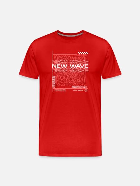 New Wave music Line Abstract Design - Men's Premium Organic T-Shirt - red