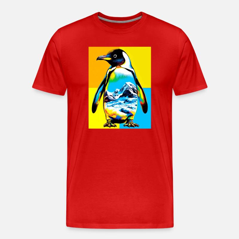 Pinguin - Männer Premium Bio T-Shirt - Rot