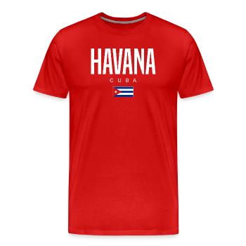 La Havane Cuba Cubains - T-shirt bio Premium Homme - rouge - Devant - Damien (186cm)