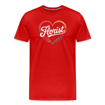 florist - Men's Premium Organic T-Shirt - red - Front - Damien (186cm)