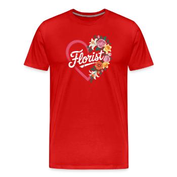 Florist - Männer Premium Bio T-Shirt - Rot - Vorne - Damien (186cm)