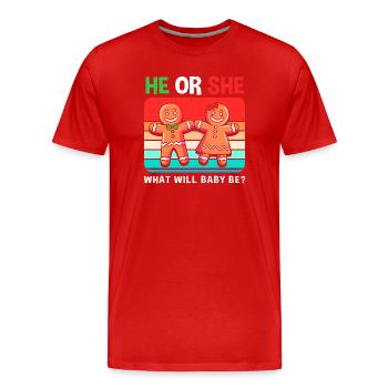 Werdender Papa werdende Väter Weihnachten - Männer Premium Bio T-Shirt - Rot - Vorne - Damien (186cm)