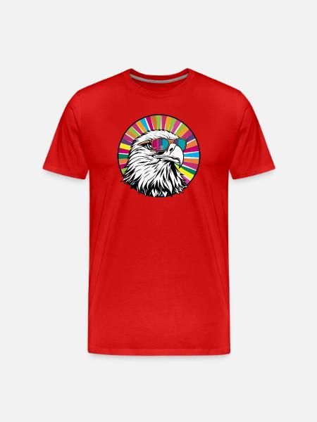Eagle with sunglasses - Men's Premium Organic T-Shirt - red